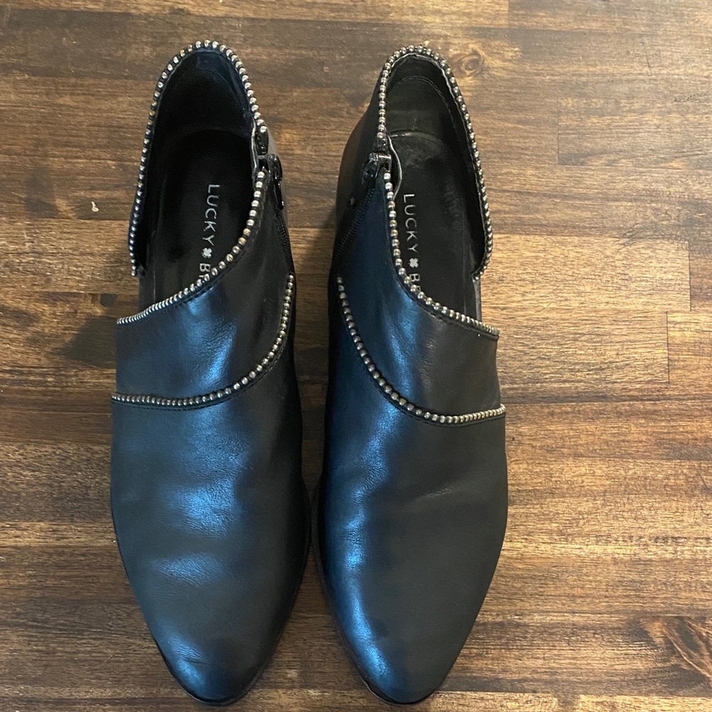 Lucky Brand Black Leather Studded Shoes